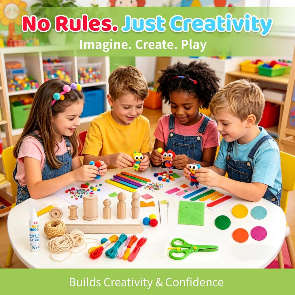 Arts and Craft Kit – A DIY 3.8 Pounds of Hobby Craft Supplies & Materials Box for Creative Art Projects for Kids Age