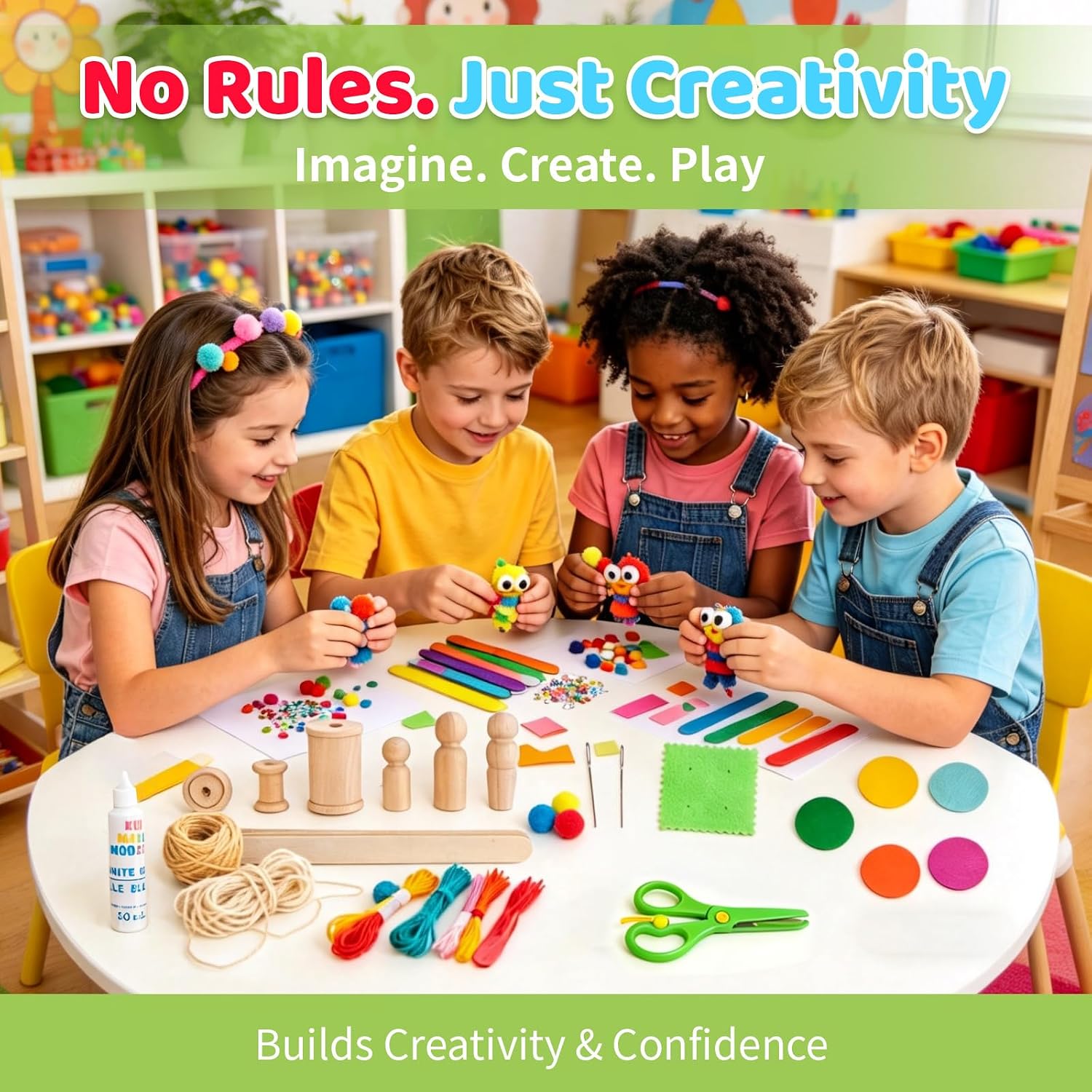 Arts and Craft Kit – A DIY 3.8 Pounds of Hobby Craft Supplies & Materials Box for Creative Art Projects for Kids Age