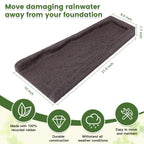 2 Pack Rubber Downspout Splash Block Rain Gutter Down Spout Drain Trays Brown