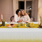 4 Pack Disposable Plastic Table Cloths for Parties,White and Gold Rectangle Table Covers for Fall Decor Wedding