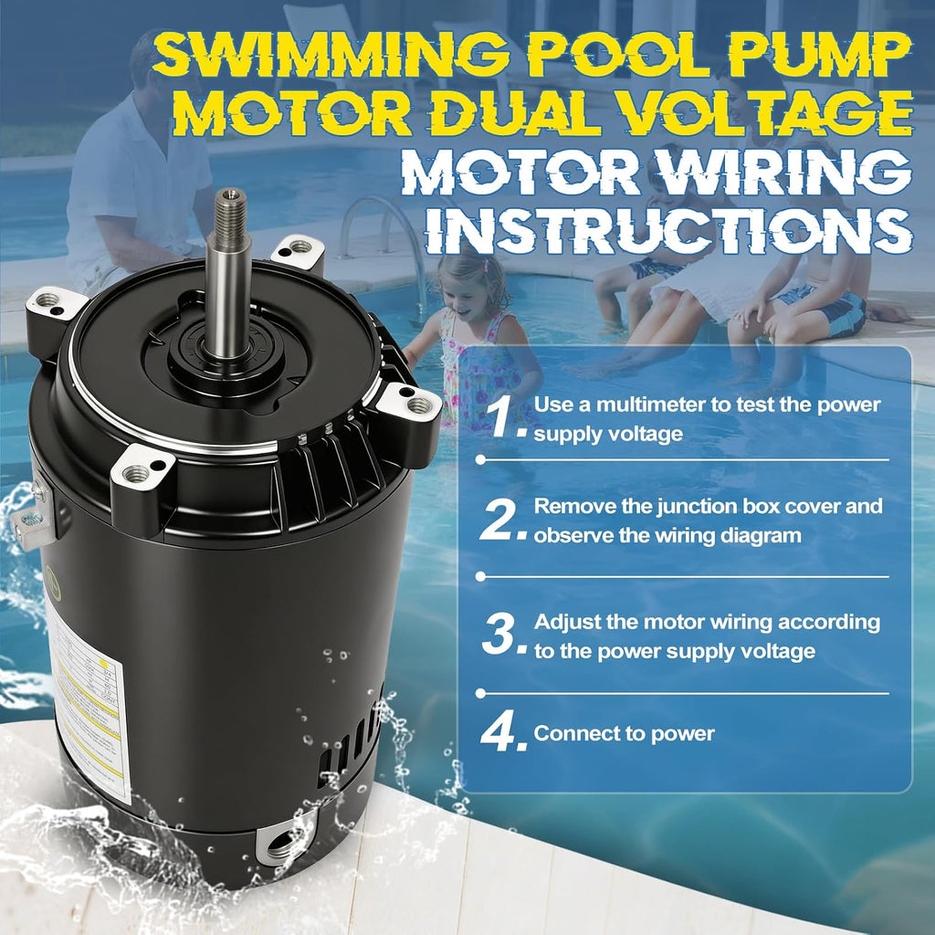 UST1072 Pool Pump Motor 3/4HP 56J C-Face Fit for Hayward Super Pump/Max-Flo