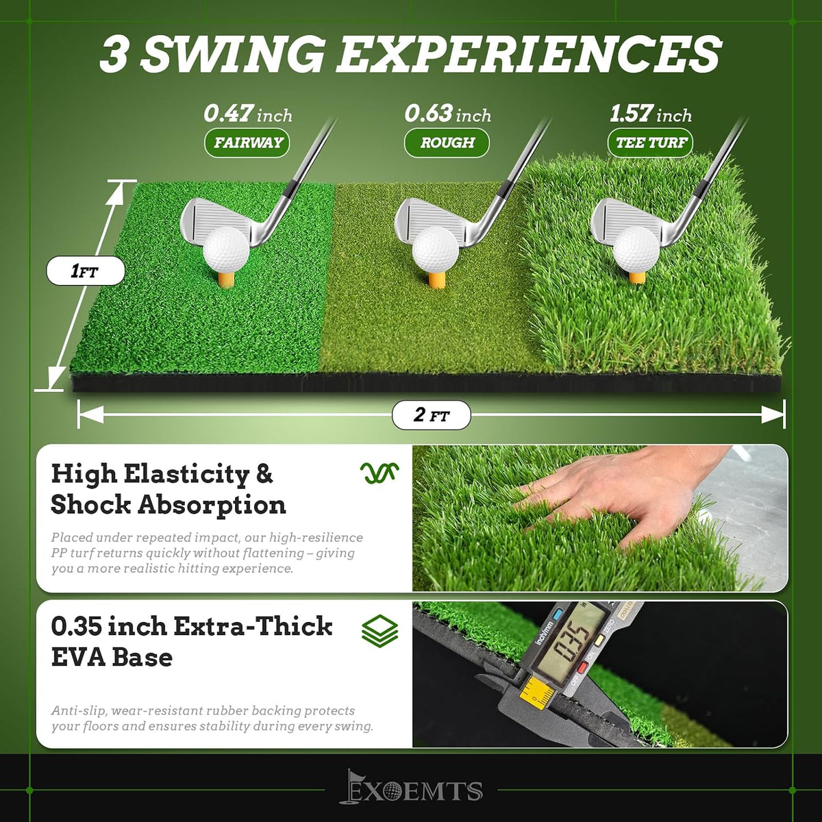 Golf Net 10x7FT with Tri-Turf Mat, Ball, Target & Bag, All-in-One Golf Practice Hitting Net for Backyard Driving