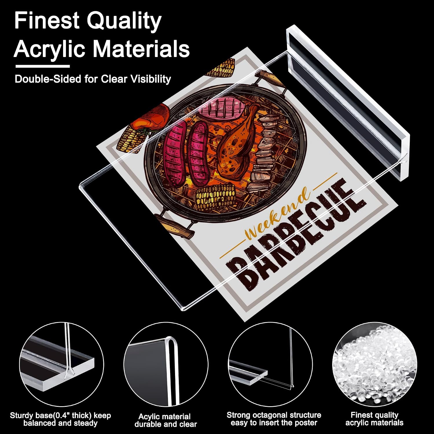 3Pack Acrylic Sign Holder 5 x 7 Inch, Business & Store Sign Holders | Vertical Double-Sided Acrylic Stands for Vendor