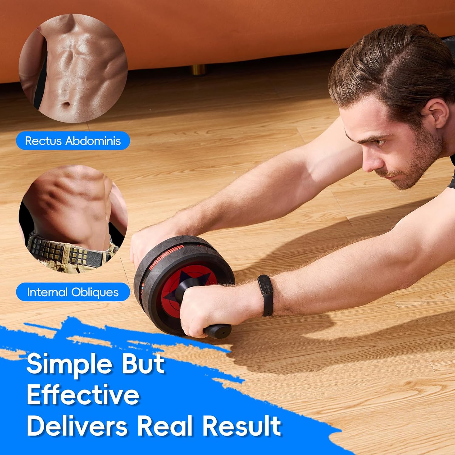 Ab Roller Wheel for Abs Workout - Abdominal Exercise Equipment with 2 Knee Pads for Home Gym, Core Strength Training