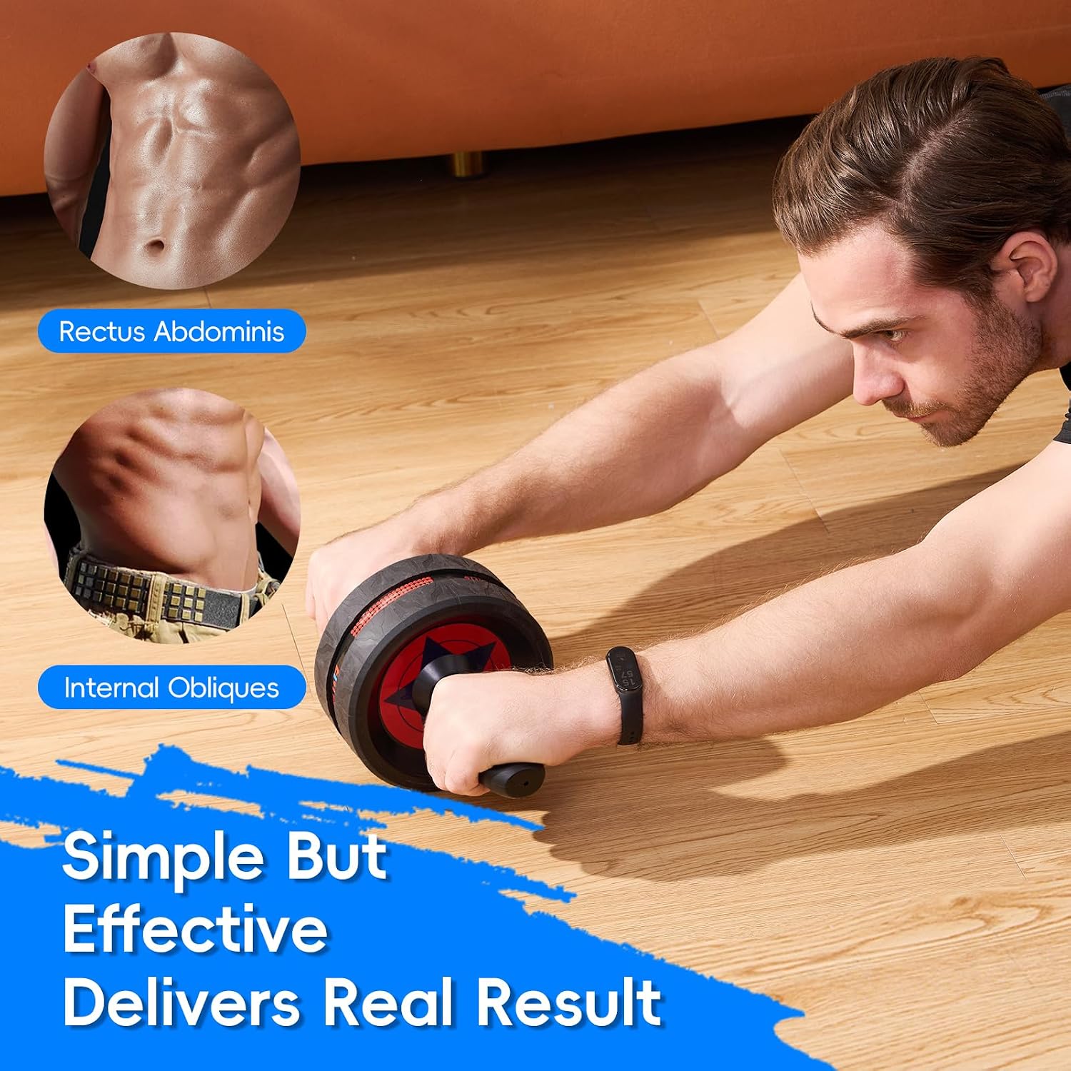Ab Roller Wheel for Abs Workout - Abdominal Exercise Equipment with 2 Knee Pads for Home Gym, Core Strength Training