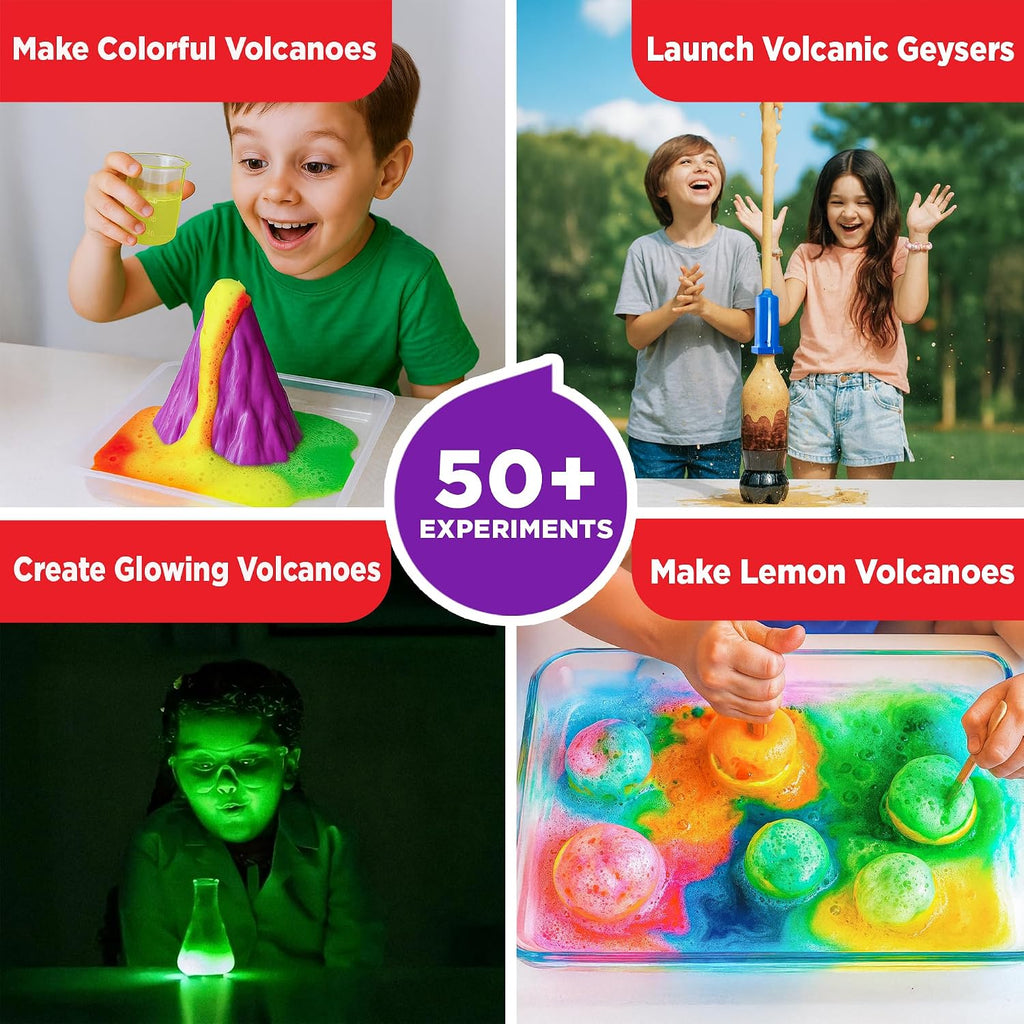 Erupting Volcano Science Kit for Kids Ages 8+, STEM Toy | Erupting Volcano Science Kit, 50+ Experiments, Birthday