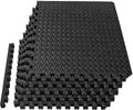 Interlocking Foam Tiles Puzzle Mats for Floor 24 SQ FT, 1/2 inch, 6 Tiles, EVA Gym Mat Flooring Exercise Equipment