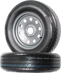 2-Pack Radial Trailer Tire Rim Assembly ST205/75R15 5 Lug Silver