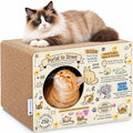 Carrie & Koccha Cardboard Cat Scratcher House for Indoor Cats - Science