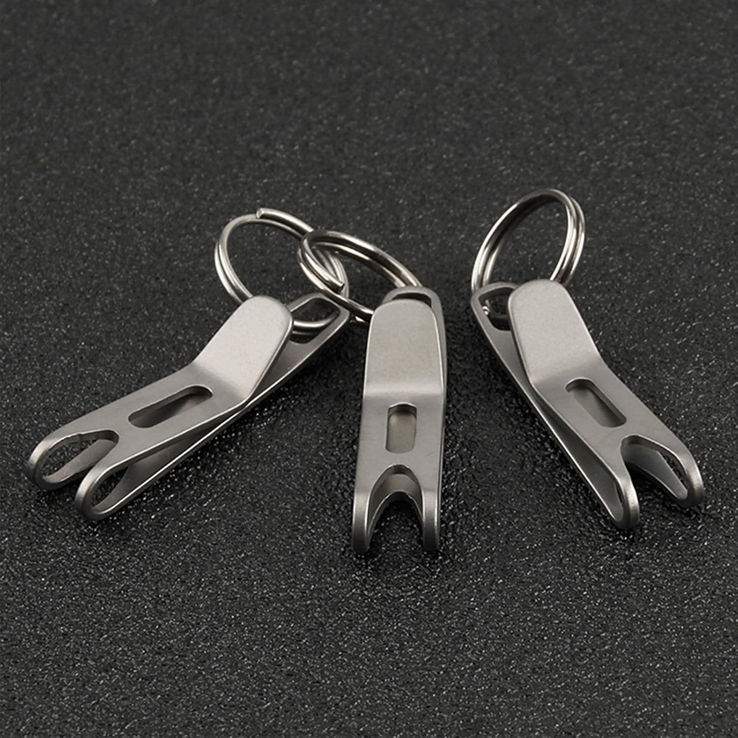 Mini Titanium Alloy Clasp with Key Ring, Pocket Suspension Clip | Outdoor Titanium EDC Carabiner, Gear Hanger Tool
