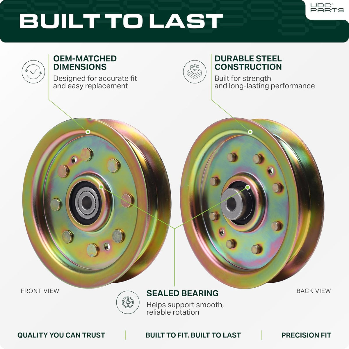 UDC Parts 956-04129 956-04129C Idler Pulley Replacement for Cub Cadet MTD