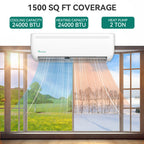 24000 BTU Mini Split AC/Heating System,Compatible with Alexa