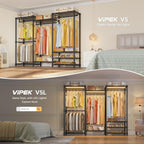 V5 Heavy Duty Clothes Rack, Freestanding Modular Closet System, Black
