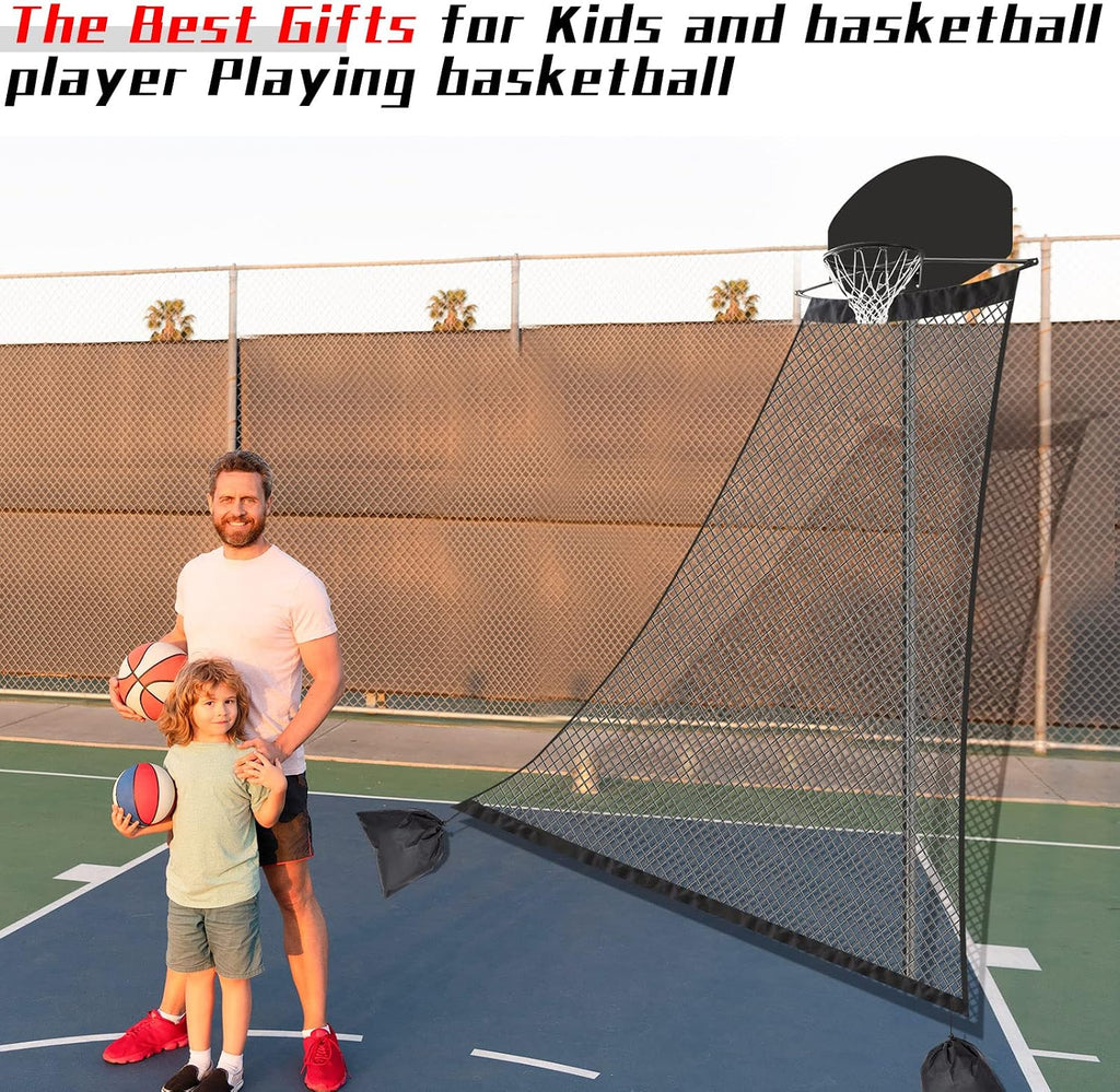 Basketball Rebounder 120 x 108 x 60 Inch Heavy Duty Basketball Return System Basketball Return Attachment for Hoops