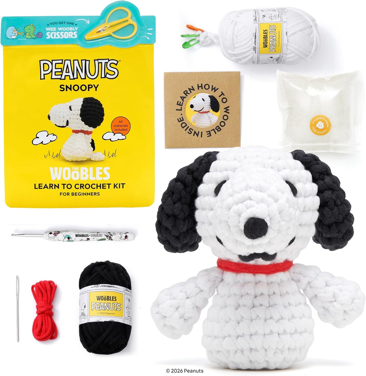 Peanuts Snoopy Beginner Crochet Kit with Scissors Kit