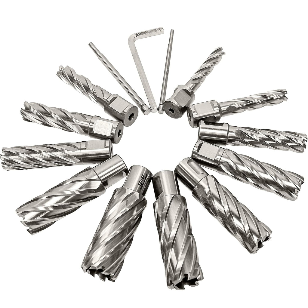 S&F STEAD & FAST Annular Cutter Set 13 Pc, Diameter 7/16 to 1-1/16", DOC 2"
