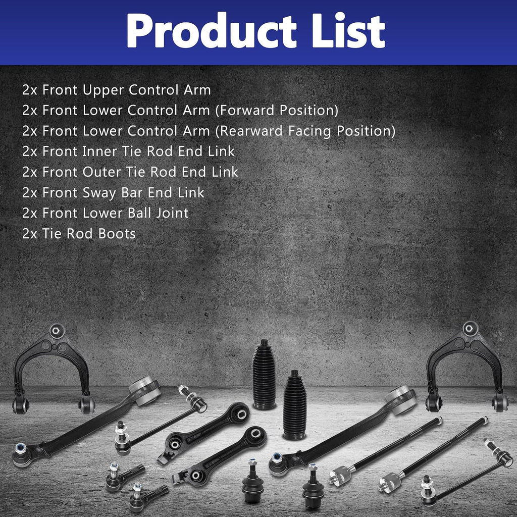 16pcs Front Control Arm Suspension for 2011-2019 Dodge Charger