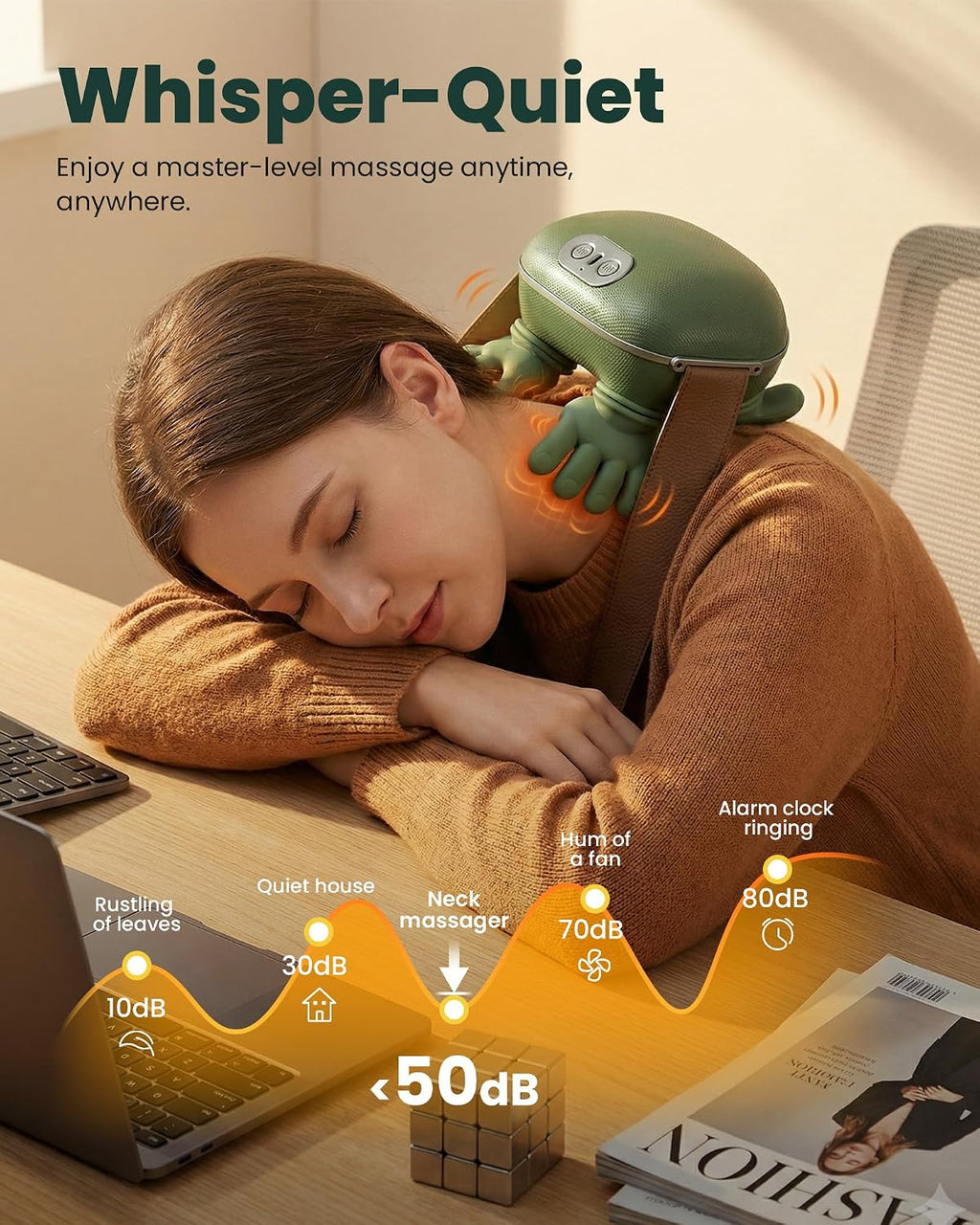 Neck Massager with Heat - Neck and Back Shiatsu Massager for Relieve Fatigue, Deep Tissue Portable Neck and Shoulder