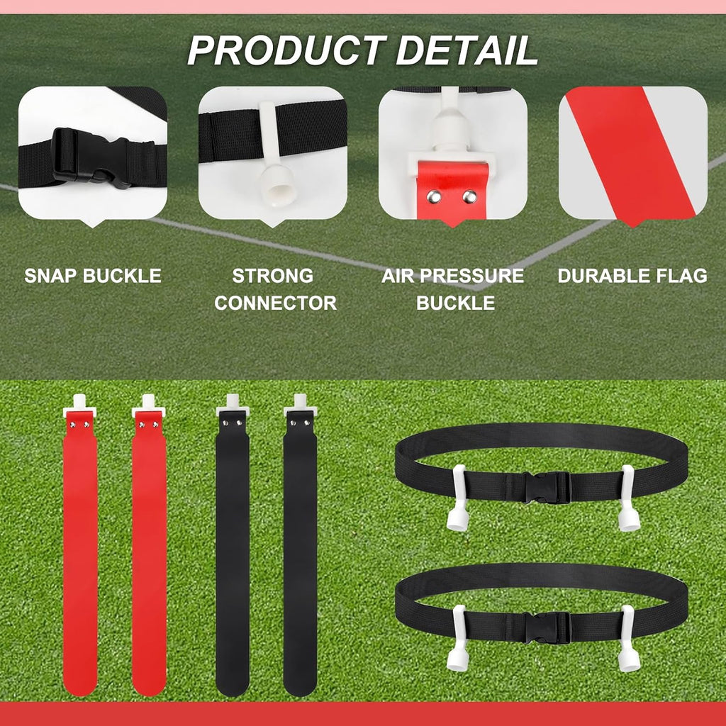 Adjustable Flag Football Set, 2/14 Player Flag Football Belts and Flags for Youths Adult Sport Team Training