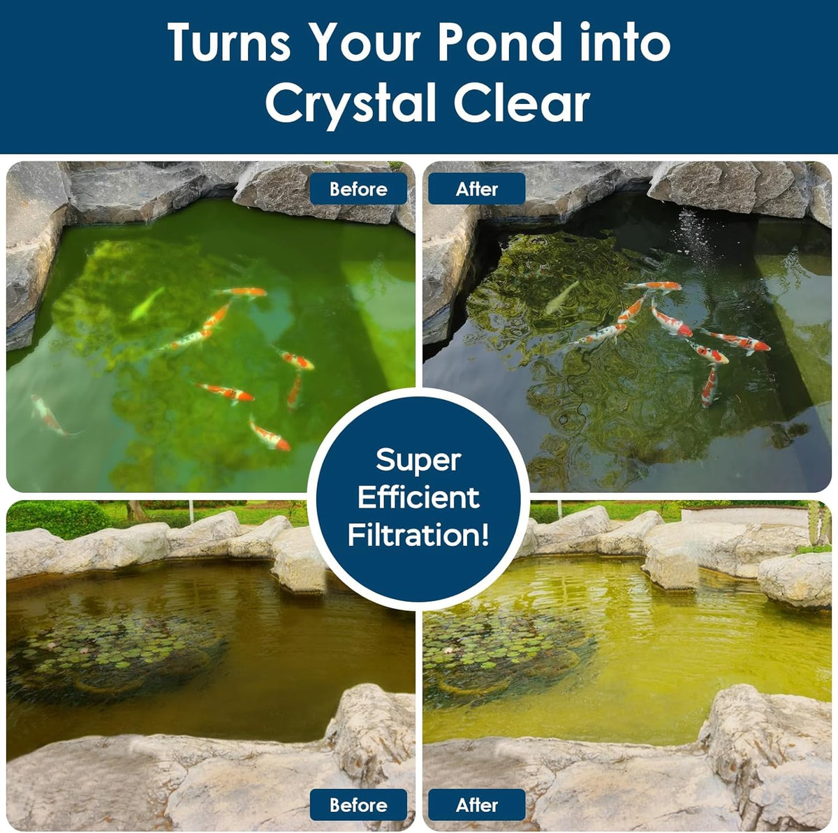 All-in-One Koi Pond Filters for Outdoor Ponds 200-350 Gal