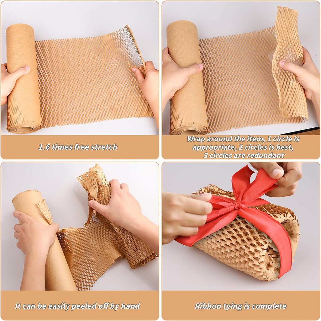 Honeycomb Packing Paper 12" x 600', Bubble Cushioning Wrap for Packing/Shipping/Moving, Eco-Friendly Bubble Packing