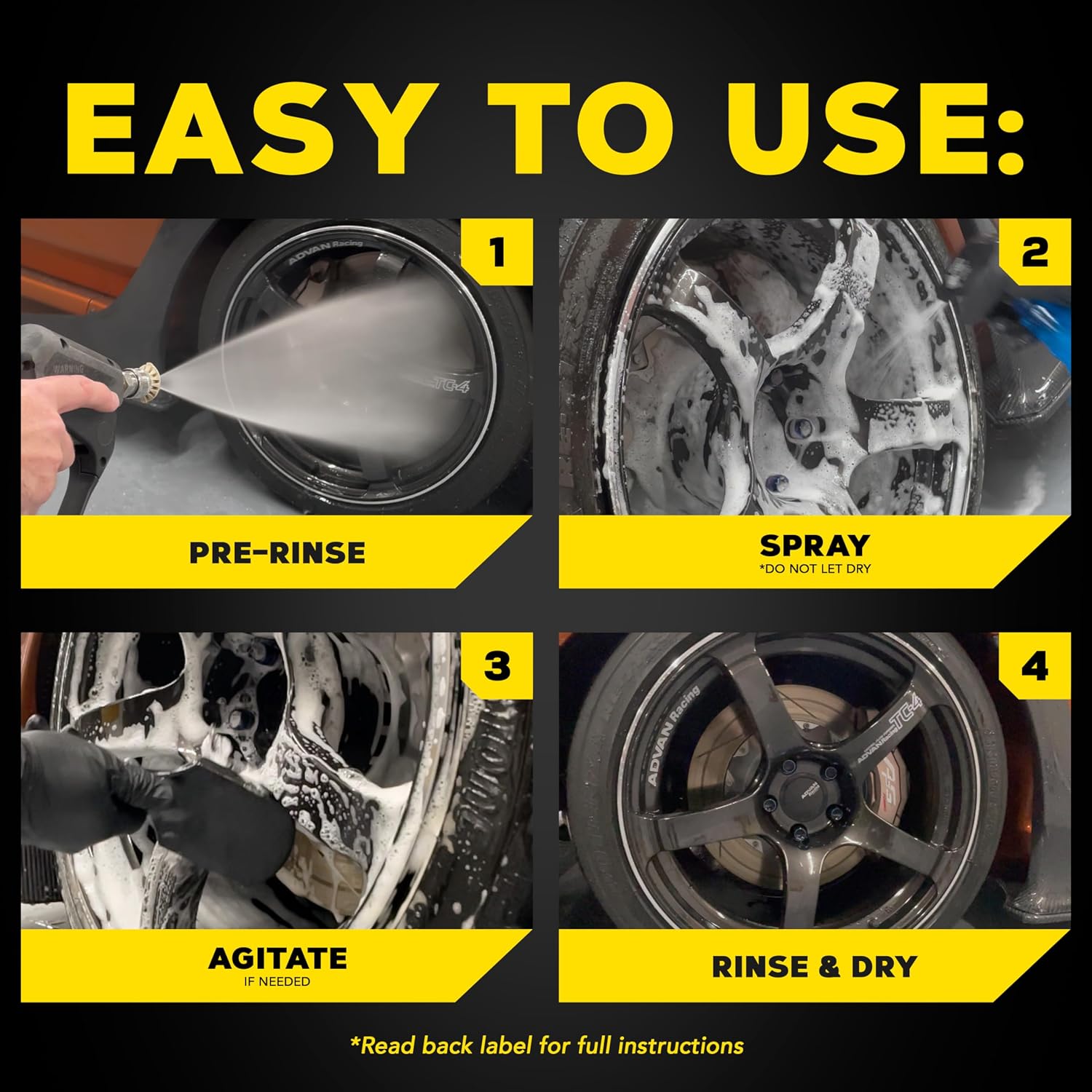 Hot Rims Aluminum Wheel Cleaner -24 Oz Spray | Wheel & Tire Cleaner ,Removes Brake Dust, Road Grime and Dirt, Safe