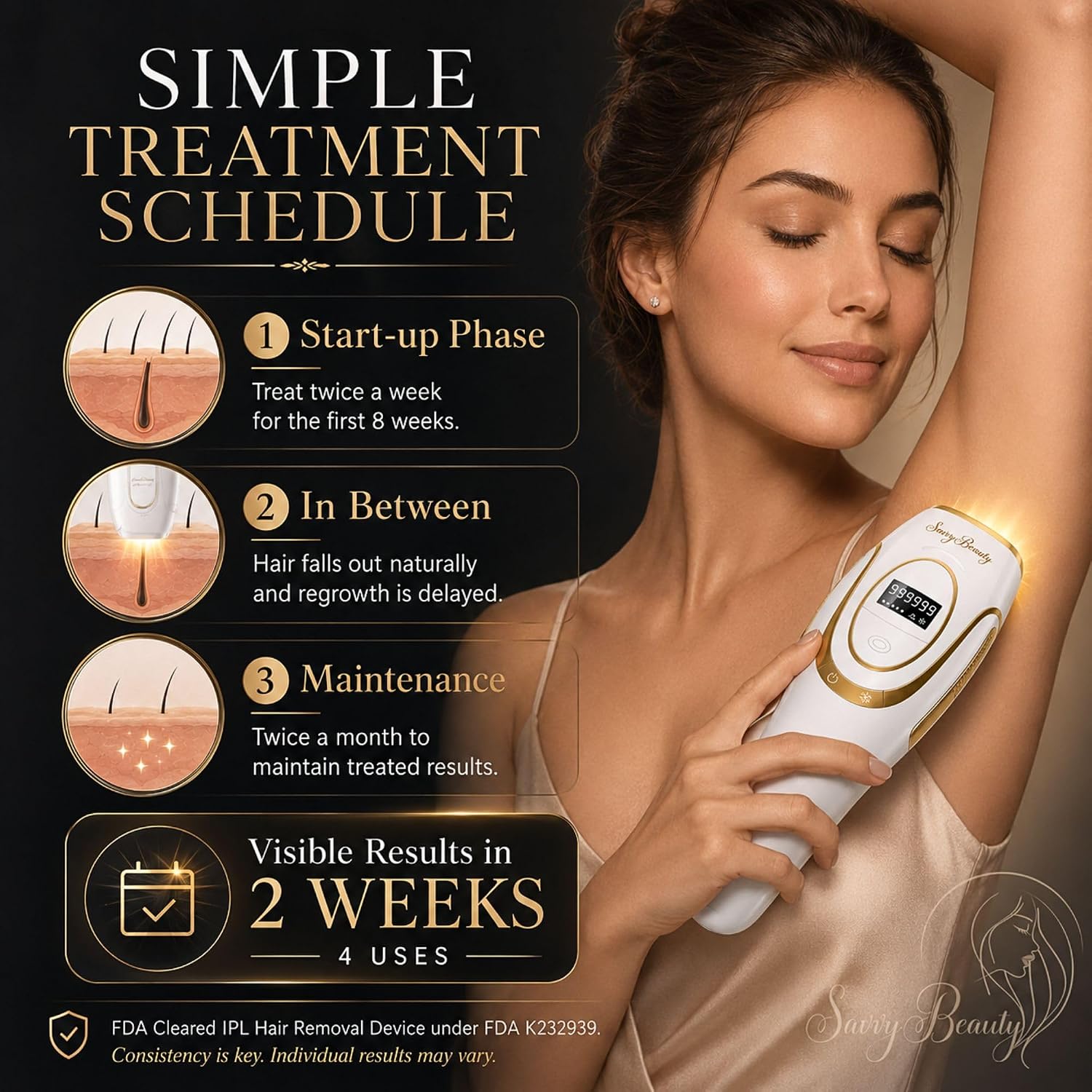 IPL Hair Removal Device for At Home Use - Permanent Hair Reduction for Women and Men with Dynamic Cooling Function