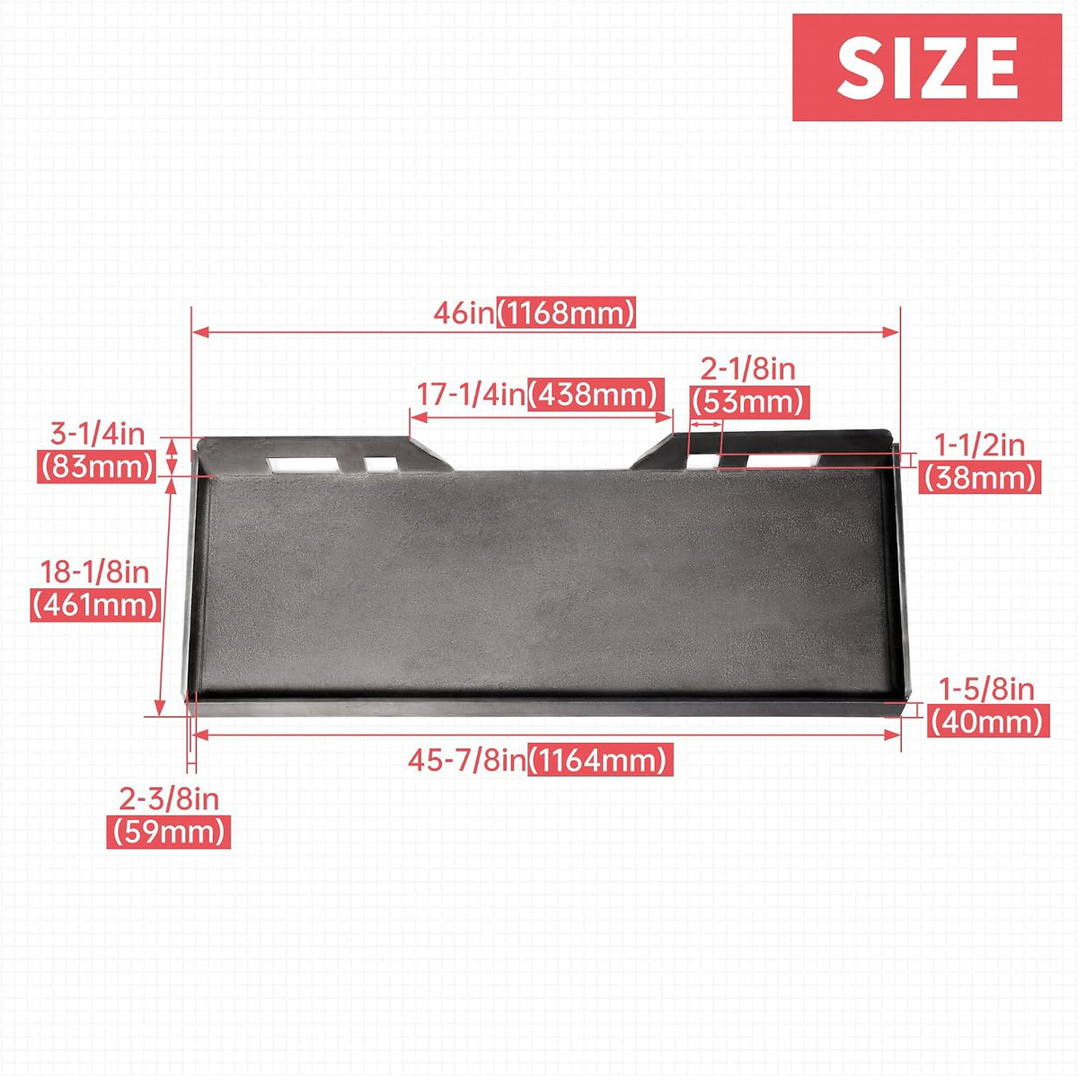 1/4" Skid Steer Attachment Plate Compatible with Bobcat Kubota | Quick Attach Mount Plate;Fit for Skid Steers and