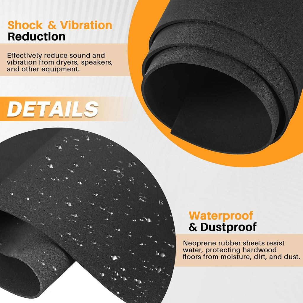 1/8" T x 17" W x 80" L Neoprene Foam Padding Without Adhesive