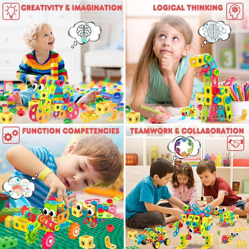 195 PCS STEM Toys, Building Sets for Kids 3+