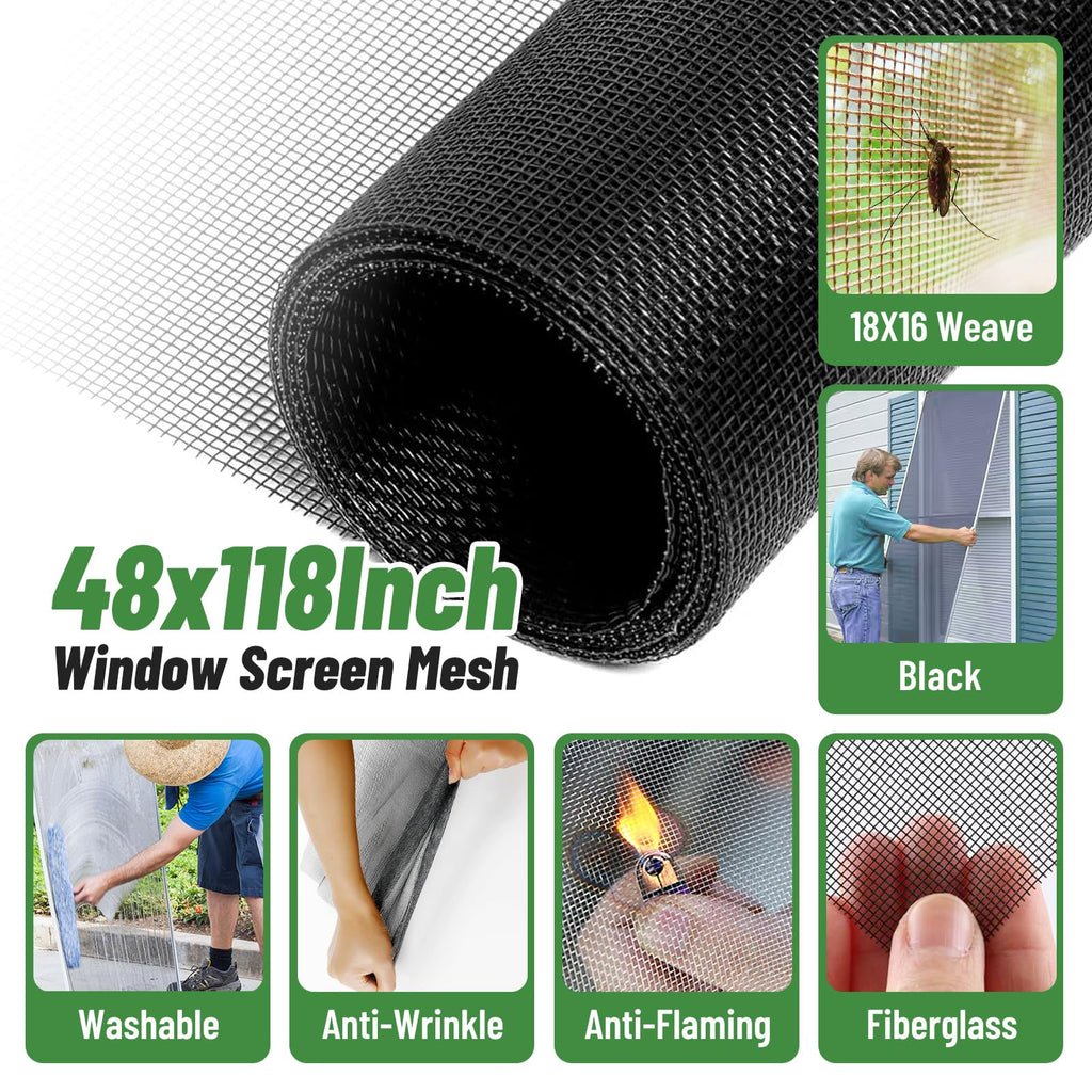 Window Screen Replacement,Versatile Window Screen Door Kit