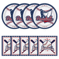 50 Pcs Baseball Plates and Napkins, Disposable Baseball Party Supplies