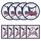 50 Pcs Baseball Plates and Napkins, Disposable Baseball Party Supplies