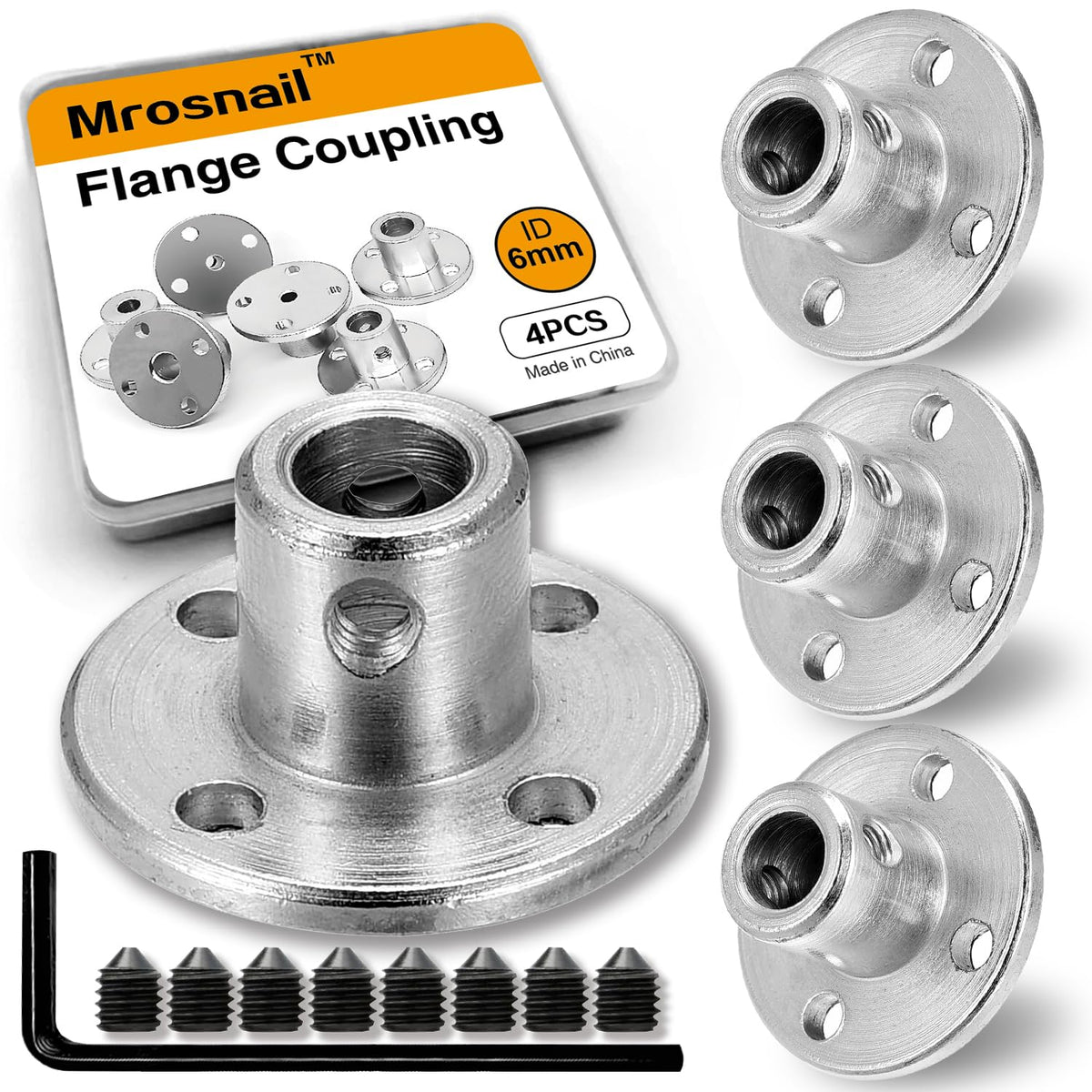 4PCS 6mm Shaft Coupler, Rigid Flange Coupling Connector