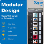 ICC 12-Port Blank Keystone Wall Mount Patch Panel, No Jacks, Black, 1-Pack
