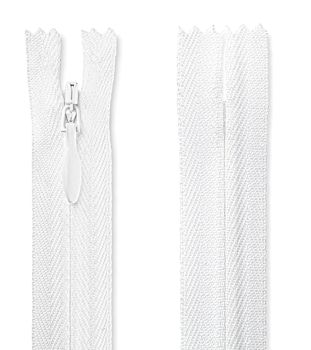 30 Inch Invisible Zipper Nylon White Zipper for Crafts and Sewing
