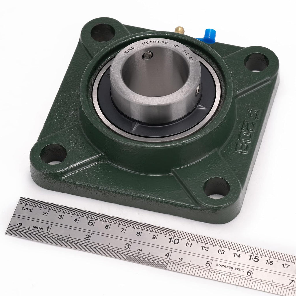 XIKE 2 Pcs UCF209-26 Bore 1-5/8" Pillow Block Square Flange Mounted Ball Bearings.
