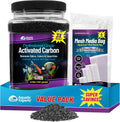 Premium Activated Carbon for Aquariums – 3 lbs Bulk Granulated Charcoal + Four 3" x 8" Fine Mesh Filter Bags