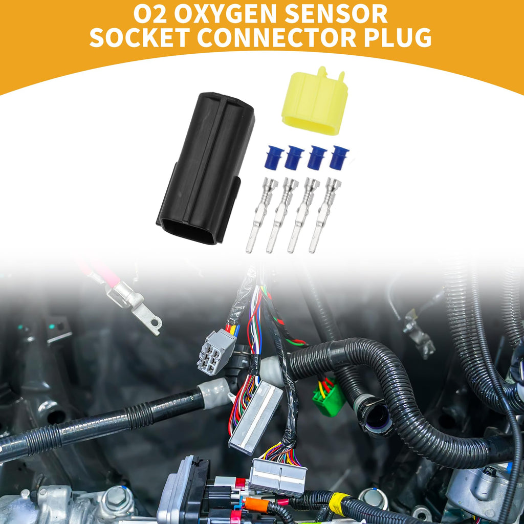 Partuto O2 Oxygen Sensor Socket Connector Plug Inner Male Wire Terminal Connector for Mazda Plastic Black Waterproof