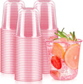 12 oz Pink Plastic Cups for Party, 50 Pack