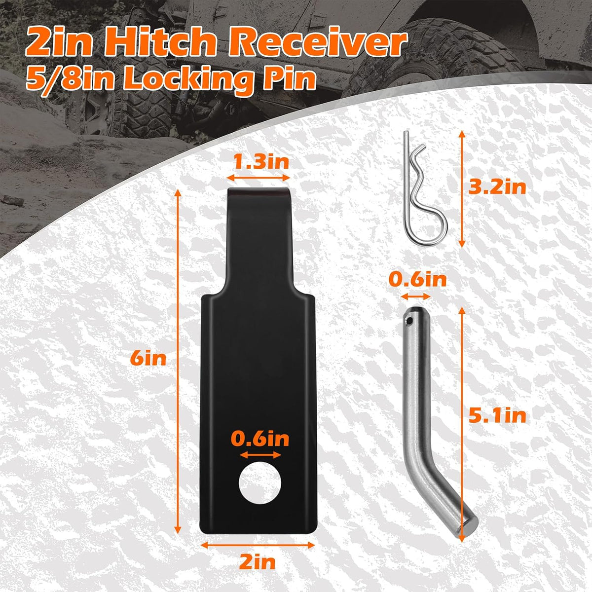 Offroad Recovery Strap Kit, 3" x 30ft Tow Strap+ Shackle Hitch Receiver 2 inch 42000 Lbs+D Ring Shackles+Bag, 4x4