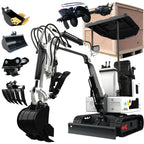 2650lb Mini Excavator with 13.5HP Gas Engine (White1)