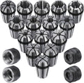 Yaocom 19 Pcs Er11 Spring Collet Set, 1.0mm-7.0mm and 1/4", 1/8" with Nut