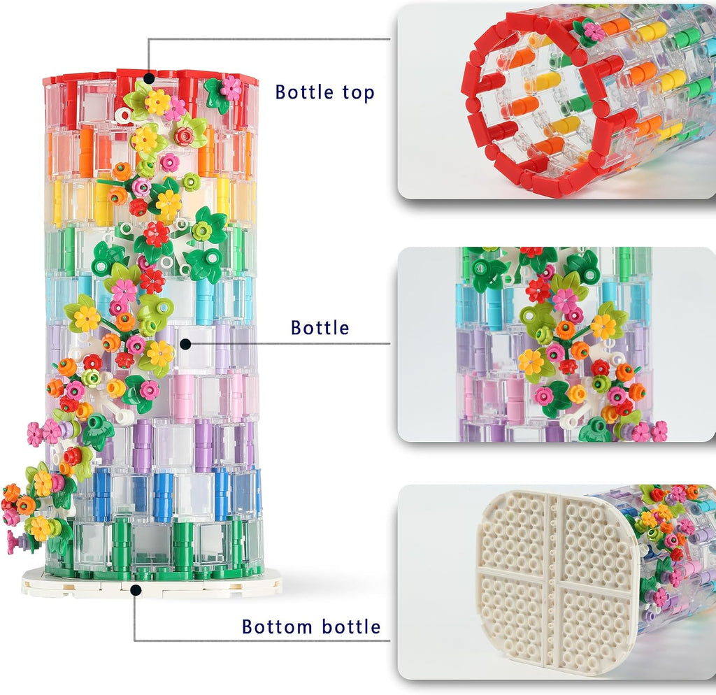 Transparent Vase Building Block Set, 499 PCS
