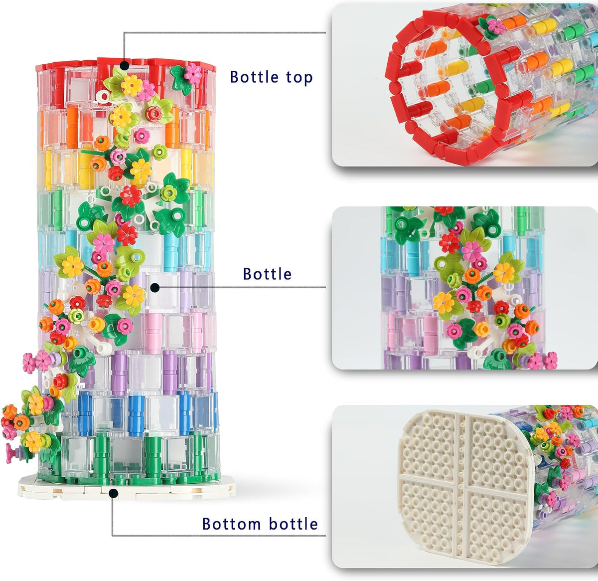 Transparent Vase Building Block Set, 499 PCS