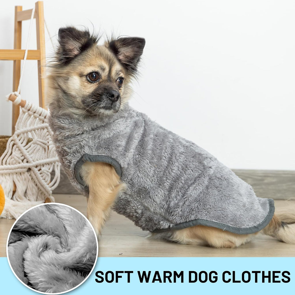 Dog Jacket for Cold Weather, 2 Pack Cozy Winter Warm Turtleneck Pet Coat Clothes for Large Medium Small Dogs, Fleece