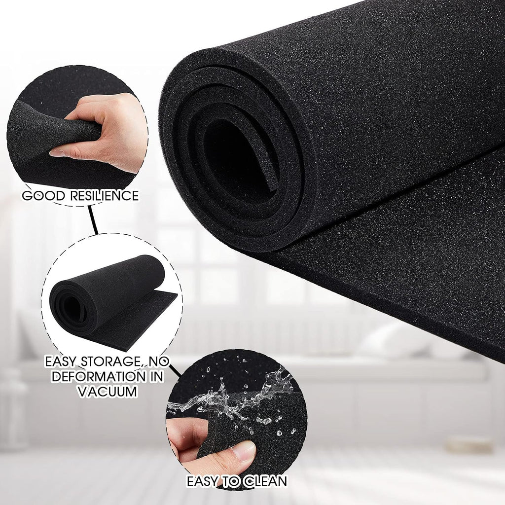 1 Pack Upholstery Foam Sheet, 1/2" X 24" X 72", Black