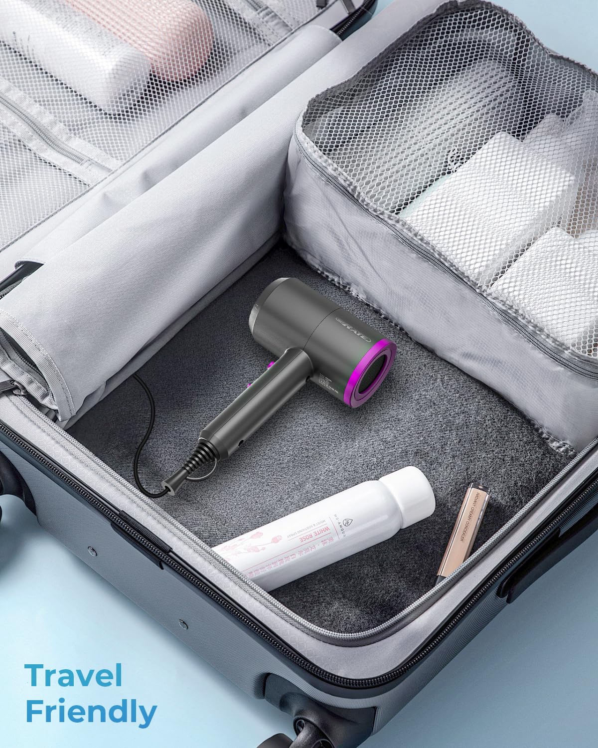 Professional Ionic Hair Dryer with Diffuser & Nozzle | Low Noise