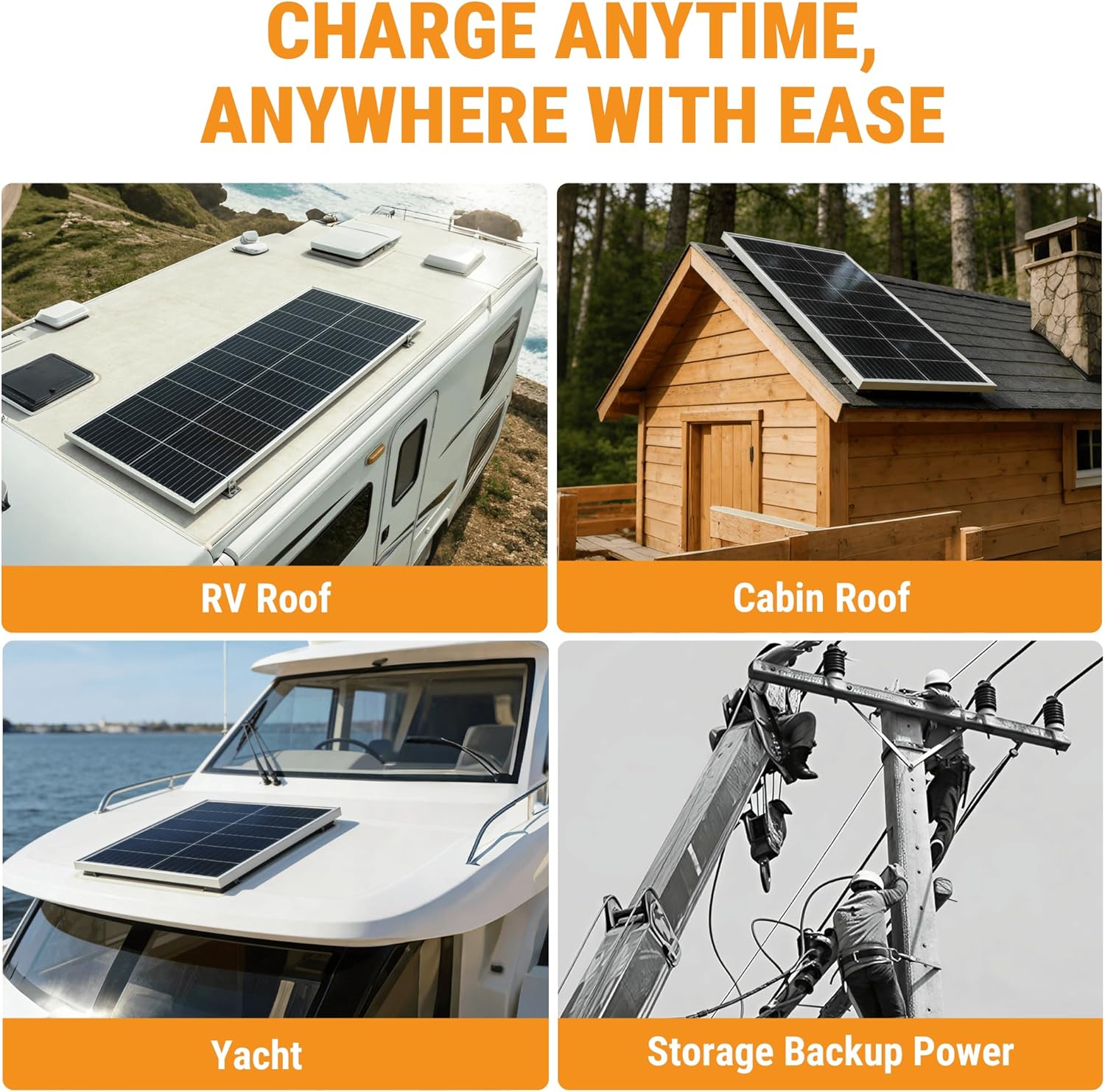 100W 12V Monocrystalline Solar Panel Kit w/ 20A PWM Charge Controller, Z Brackets & MC4 Cables, 25% High-Efficiency
