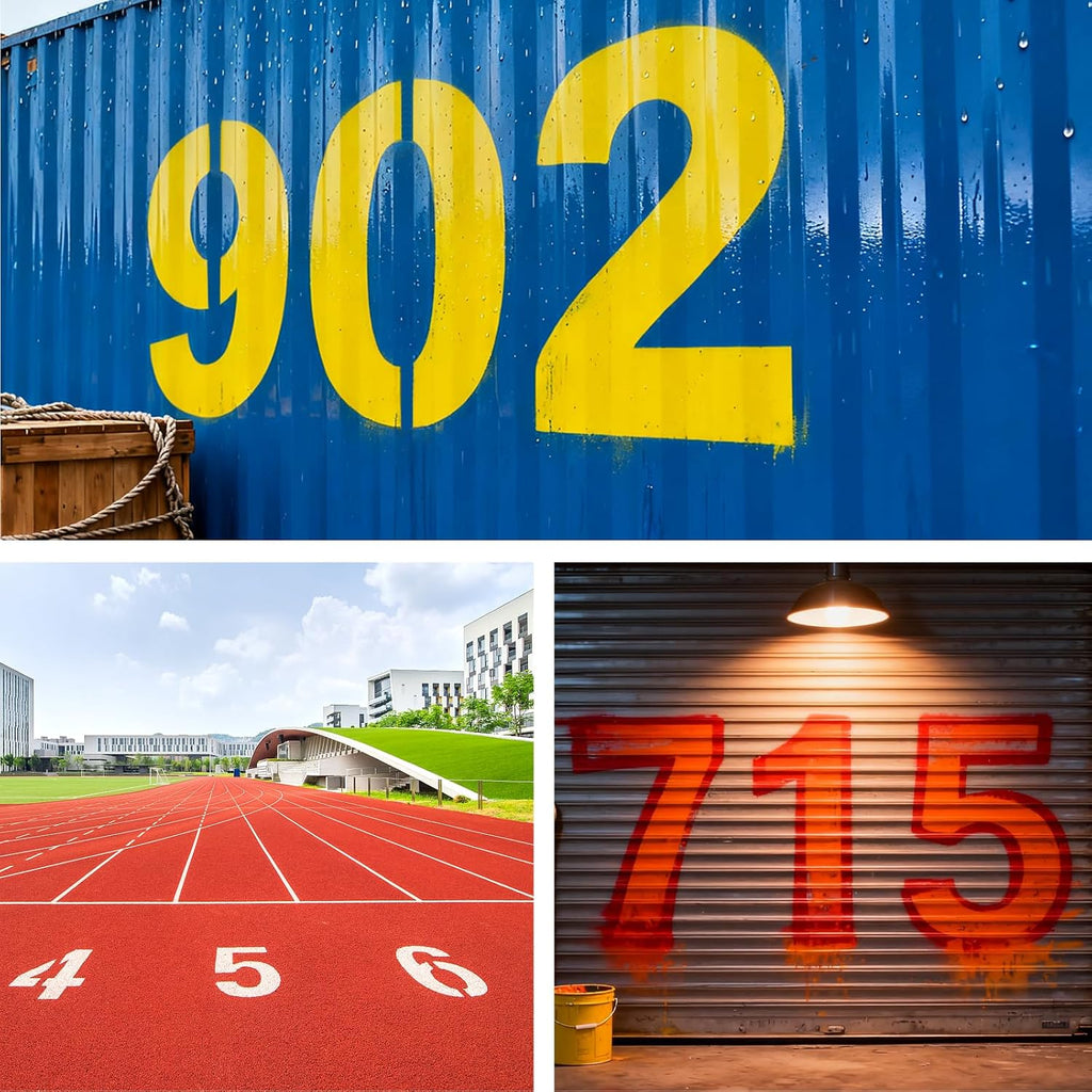 18 Inch Large Number Stencils Set, 0-9 Address Pavement Templates, Large Size Reusable Number Stencil Suitable for
